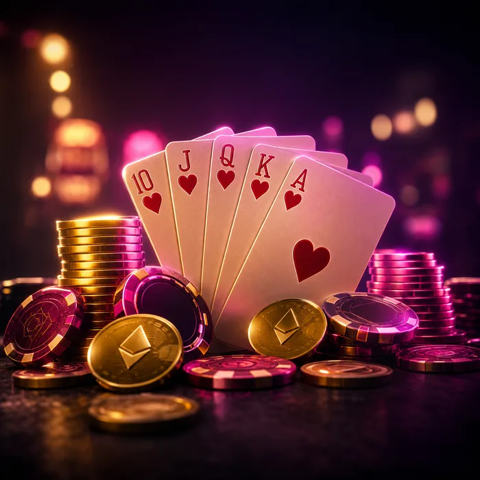 Rozdanie pokerowe z żetonami