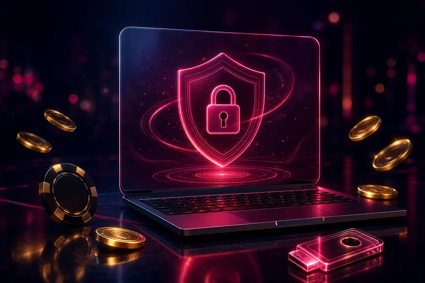 Symbol ochrony danych osobowych na ekranie laptopa